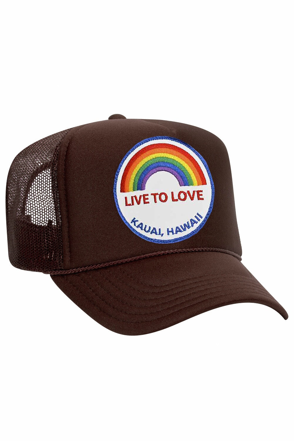 LIVE TO LOVE VINTAGE TRUCKER HAT HATS Aviator Nation BROWN OS 