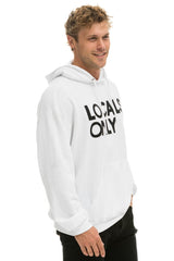 LOCALS ONLY RELAXED PULLOVER HOODIE - WHITE Hoodie Aviator Nation 