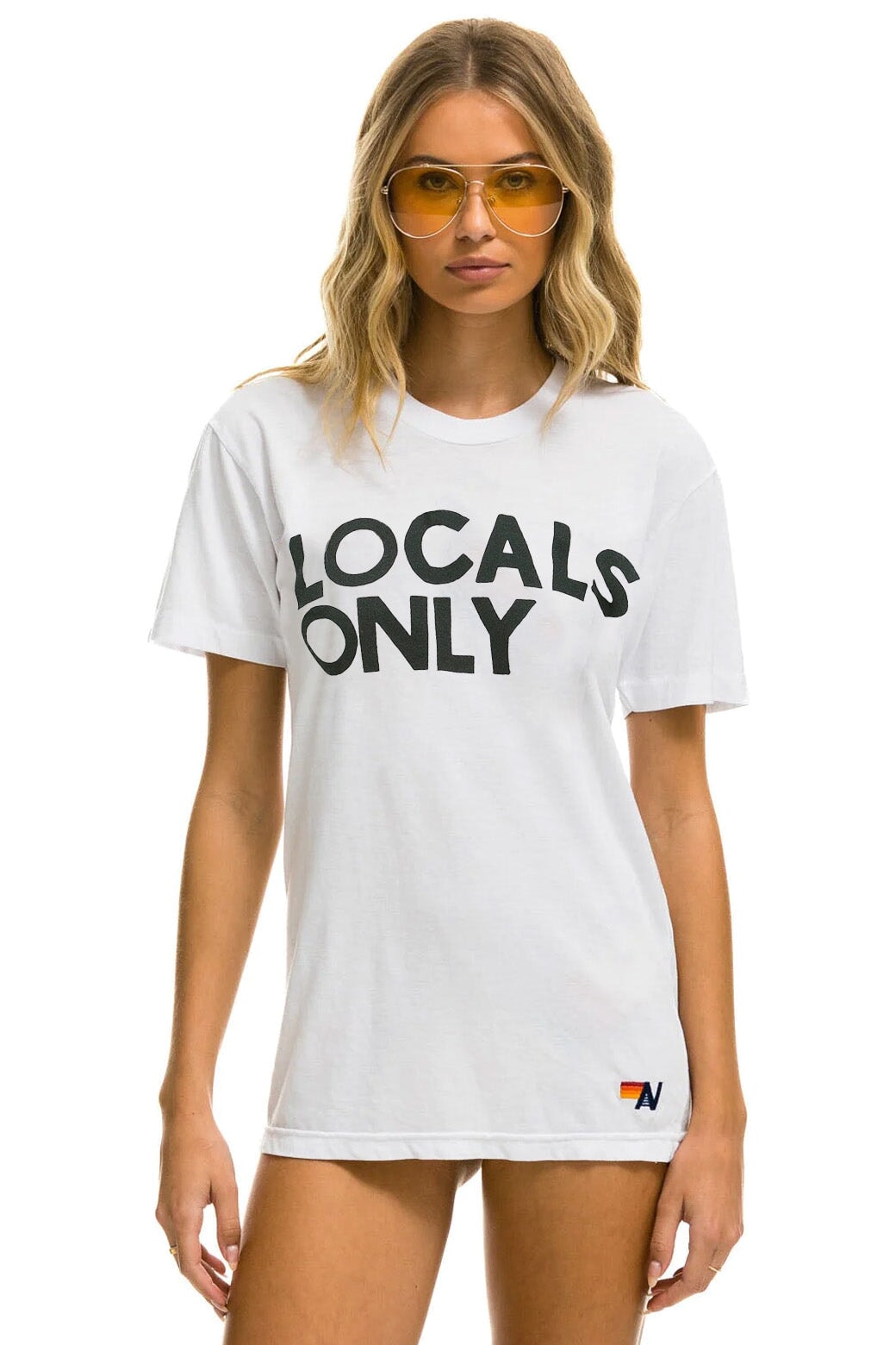 LOCALS ONLY TEE - WHITE Tees Aviator Nation 