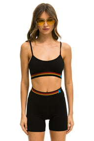 LOGO ADJUSTABLE BRALETTE - BLACK Sports Bra Aviator Nation 