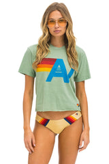 LOGO BOYFRIEND TEE - SAGE Boyfriend Tee Aviator Nation 