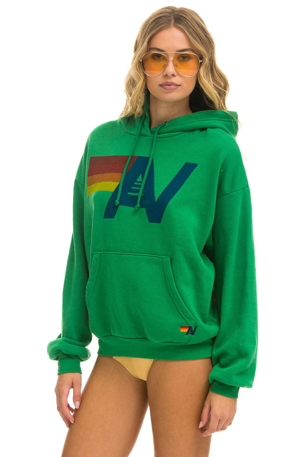 LOGO PULLOVER RELAXED HOODIE - KELLY GREEN Hoodie Aviator Nation 