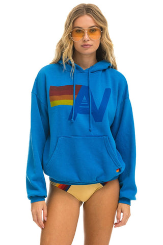 LOGO PULLOVER RELAXED HOODIE - OCEAN Hoodie Aviator Nation 
