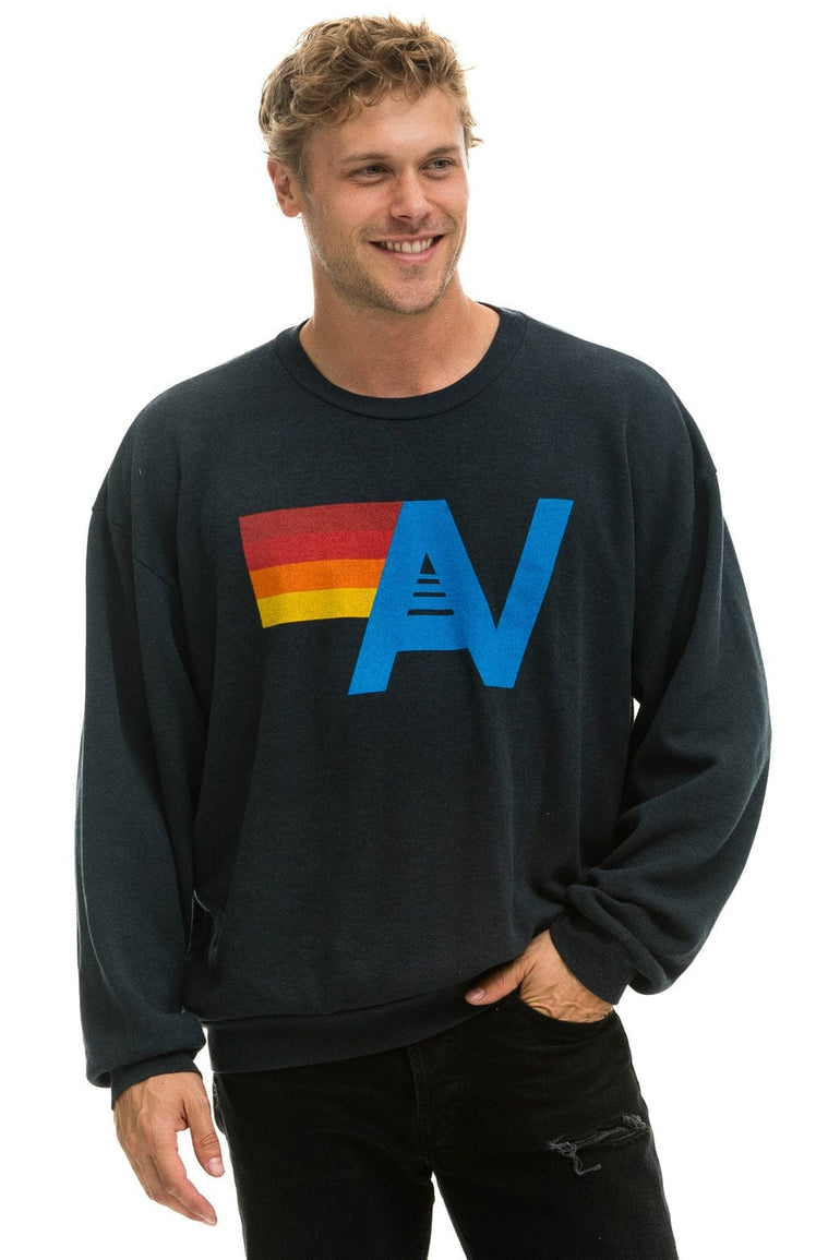 LOGO RELAXED CREW SWEATSHIRT - CHARCOAL Sweatshirt Aviator Nation
