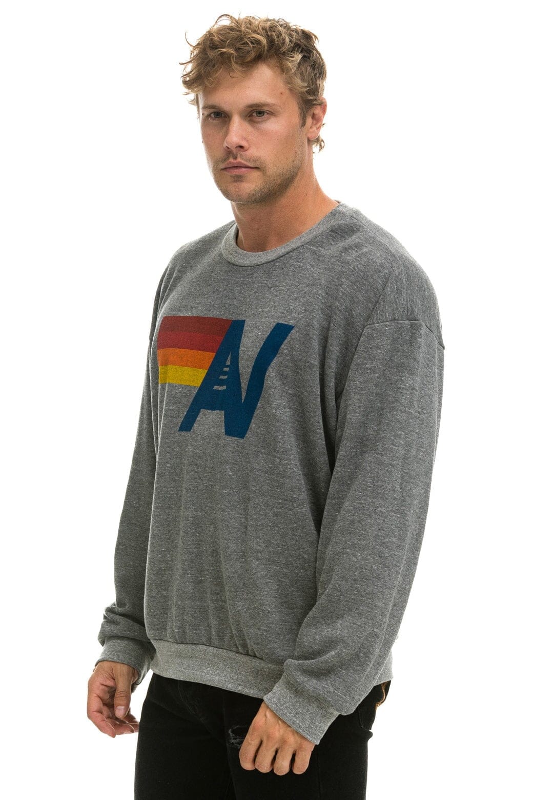 LOGO RELAXED CREW SWEATSHIRT - HEATHER Sweatshirt Aviator Nation 