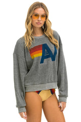 LOGO RELAXED CREW SWEATSHIRT - HEATHER Sweatshirt Aviator Nation 