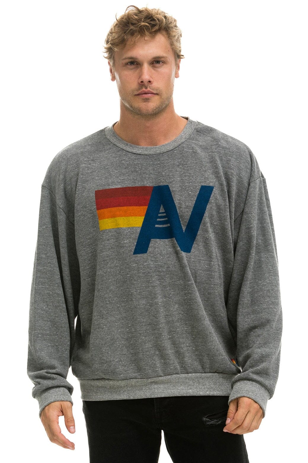 LOGO RELAXED CREW SWEATSHIRT - HEATHER Sweatshirt Aviator Nation 