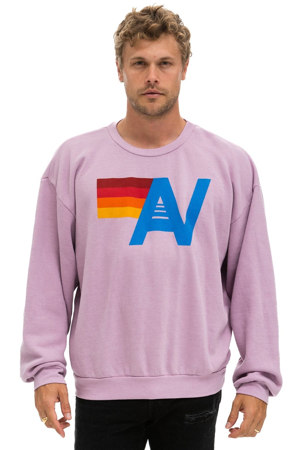 LOGO RELAXED CREW SWEATSHIRT - MAUVE Sweatshirt Aviator Nation 