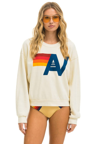 LOGO RELAXED CREW SWEATSHIRT - VINTAGE WHITE Sweatshirt Aviator Nation 