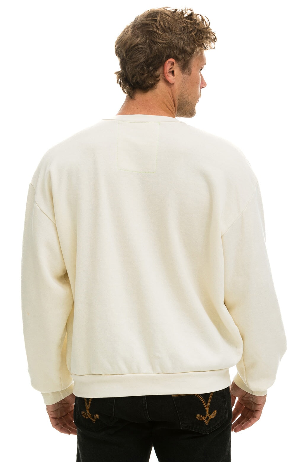 LOGO RELAXED CREW SWEATSHIRT - VINTAGE WHITE Sweatshirt Aviator Nation 