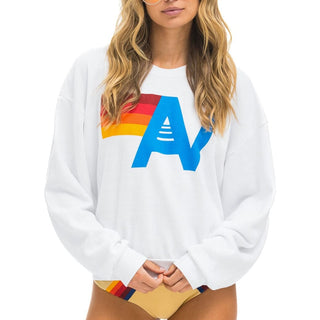 LOGO RELAXED CREW SWEATSHIRT - WHITE Sweatshirt Aviator Nation 
