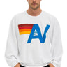 LOGO STITCH RELAXED CREW SWEATSHIRT - WHITE Sweatshirt Aviator Nation 