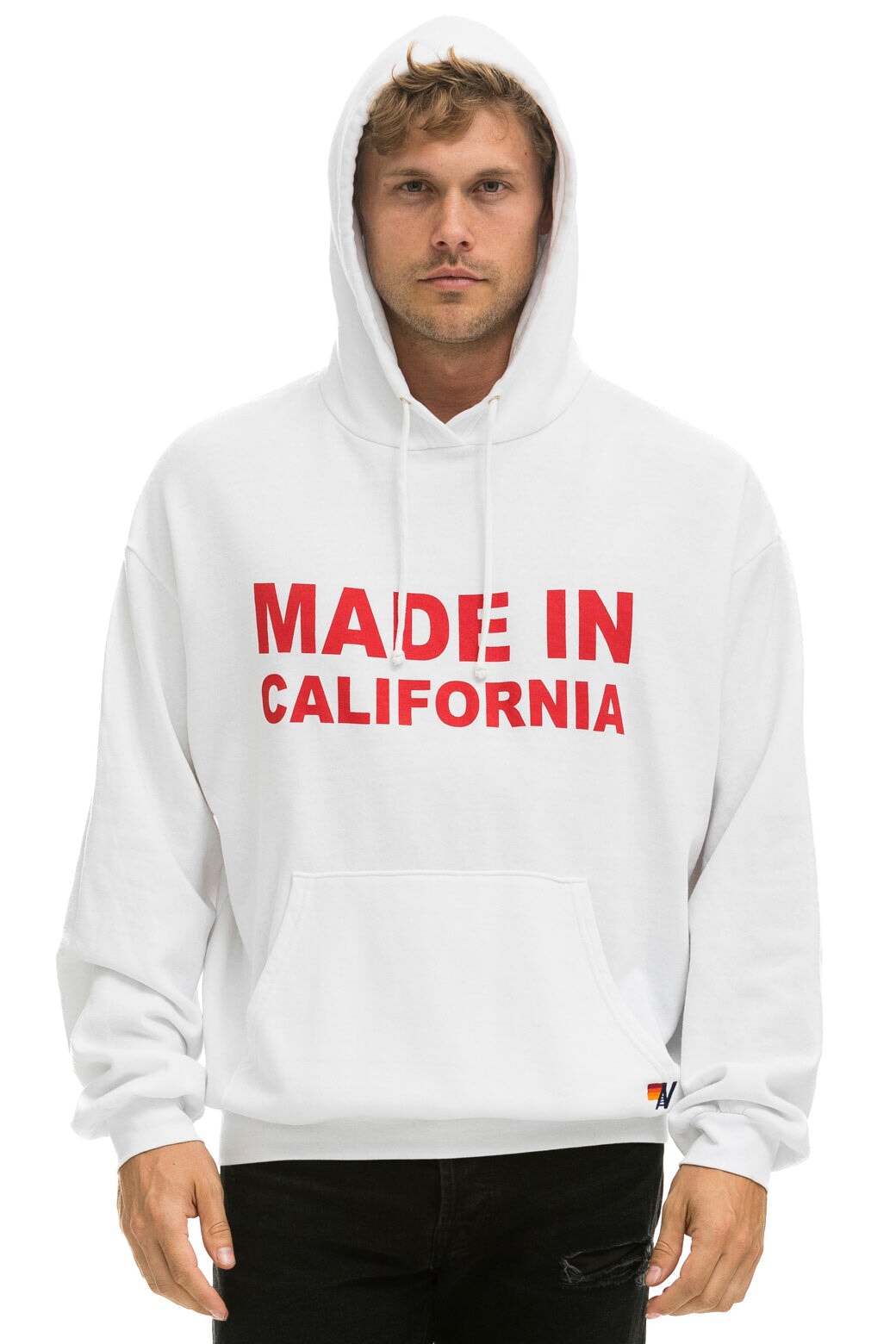 MADE IN CALIFORNIA RELAXED PULLOVER HOODIE - WHITE Hoodie Aviator Nation 