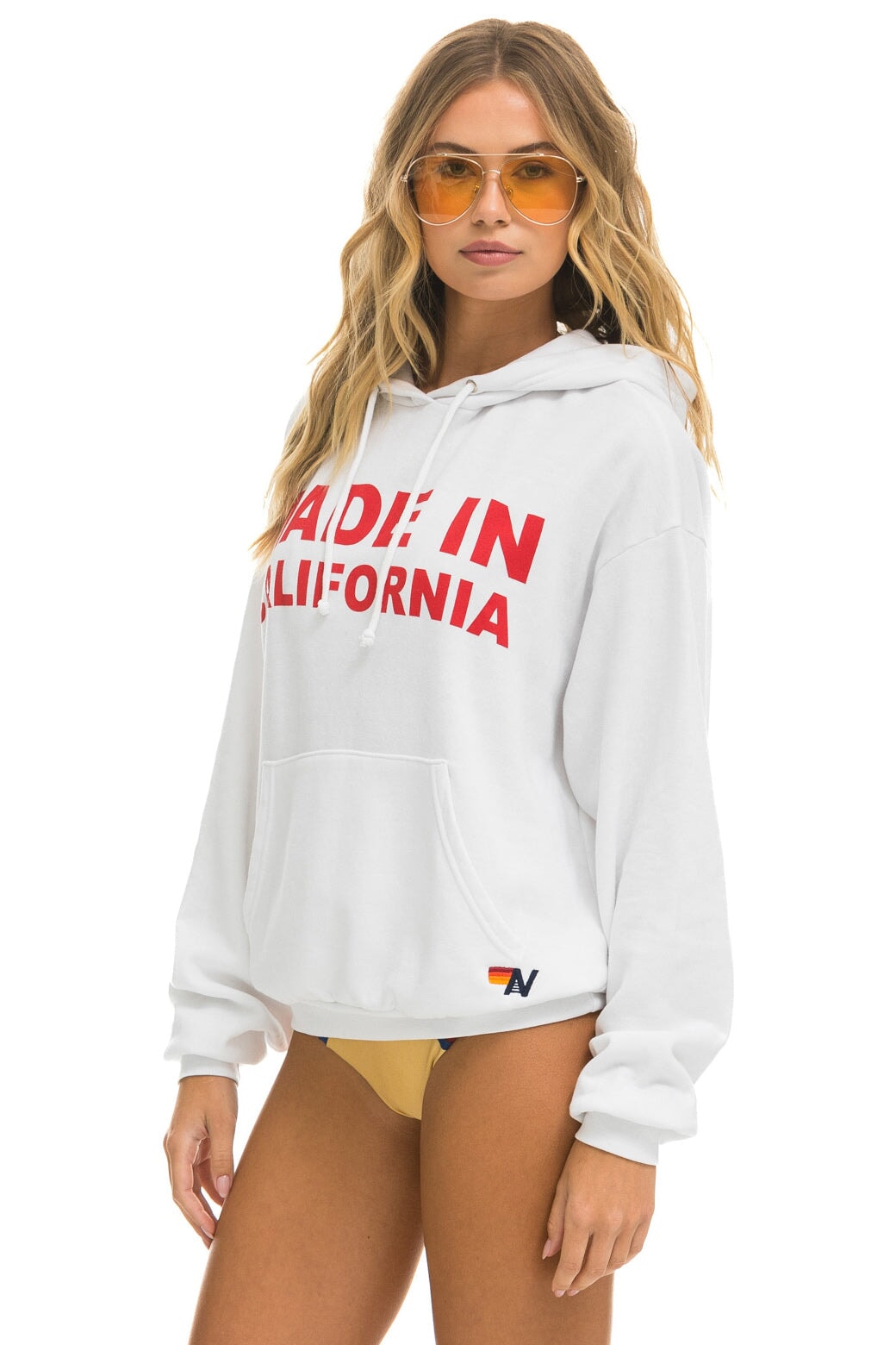 MADE IN CALIFORNIA RELAXED PULLOVER HOODIE - WHITE Hoodie Aviator Nation 