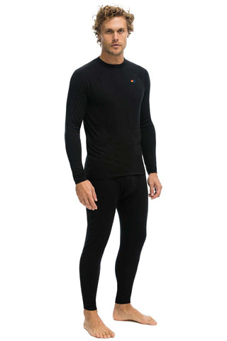 MEN'S MICRO MODAL BASE LAYER SET - BLACK Men's Outerwear Aviator Nation 