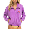 MOUNTAIN EMBROIDERY UNISEX HALF ZIP SWEATSHIRT - NEON PURPLE Unisex Outerwear Aviator Nation 