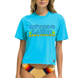 OUTSIDE LANDS 2024 BOYFRIEND TEE - NEON BLUE Aviator Nation 