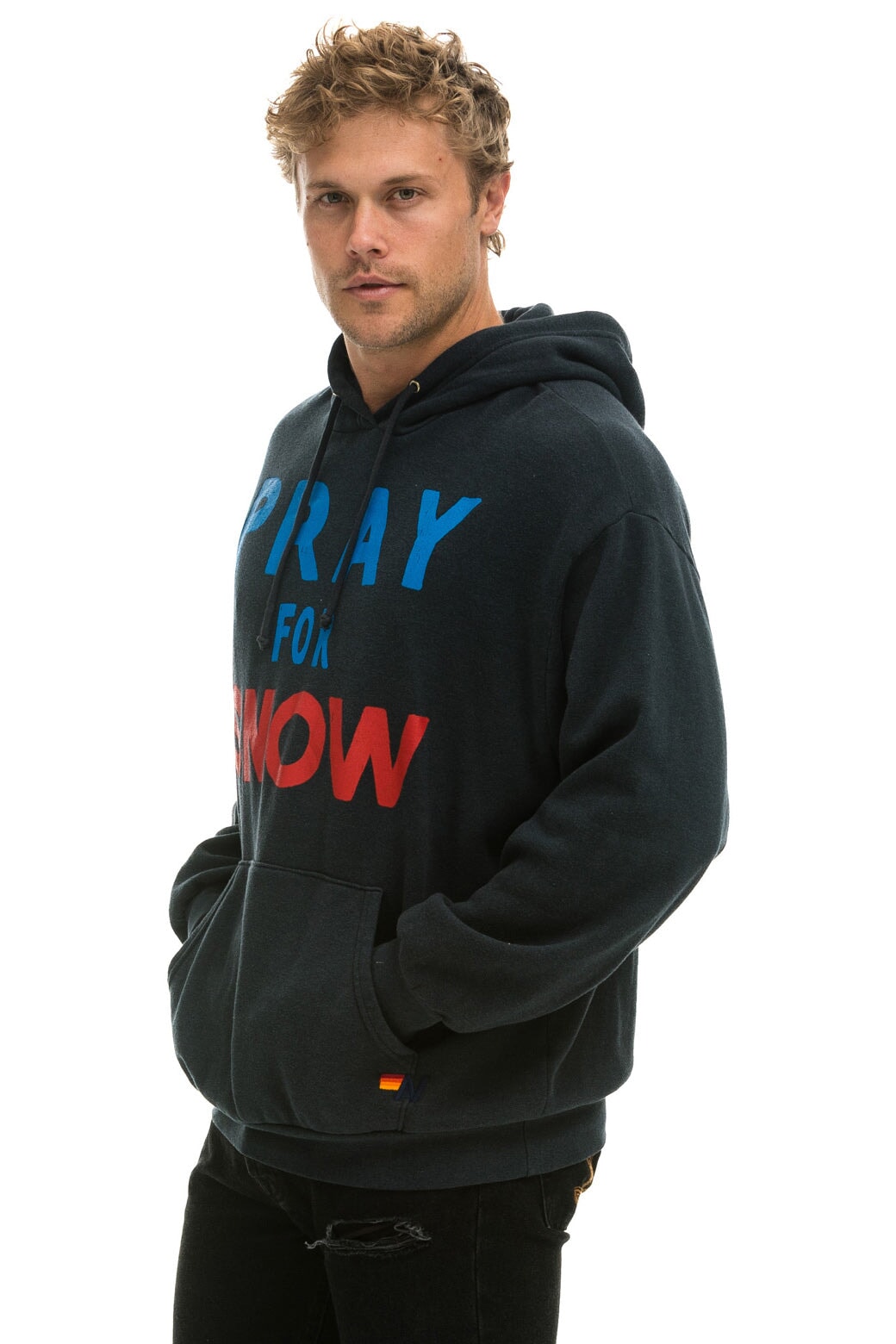 PRAY FOR SNOW RELAXED PULLOVER HOODIE - CHARCOAL Hoodie Aviator Nation 