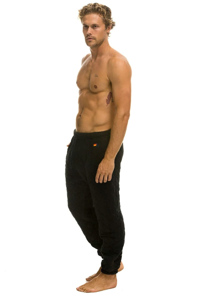 QUILTED SWEATPANTS - BLACK Men's Sweatpants Aviator Nation