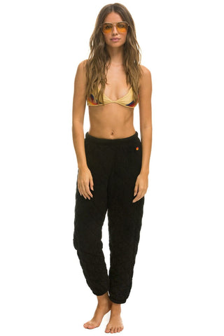 QUILTED SWEATPANTS - BLACK Women's Sweatpants Aviator Nation 