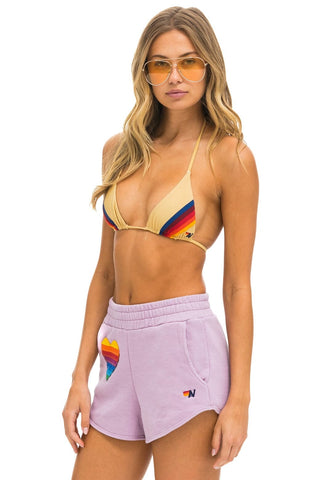 RAINBOW HEART STITCH LOUNGER SHORT - MAUVE Women's Shorts Aviator Nation 