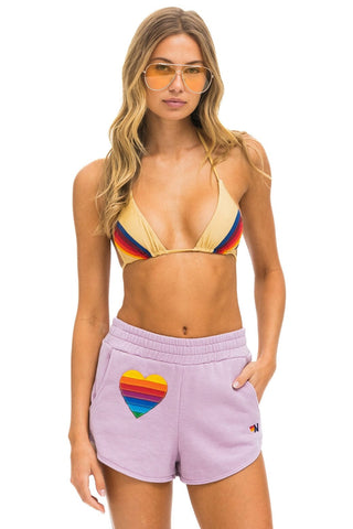 RAINBOW HEART STITCH LOUNGER SHORT - MAUVE Women's Shorts Aviator Nation 