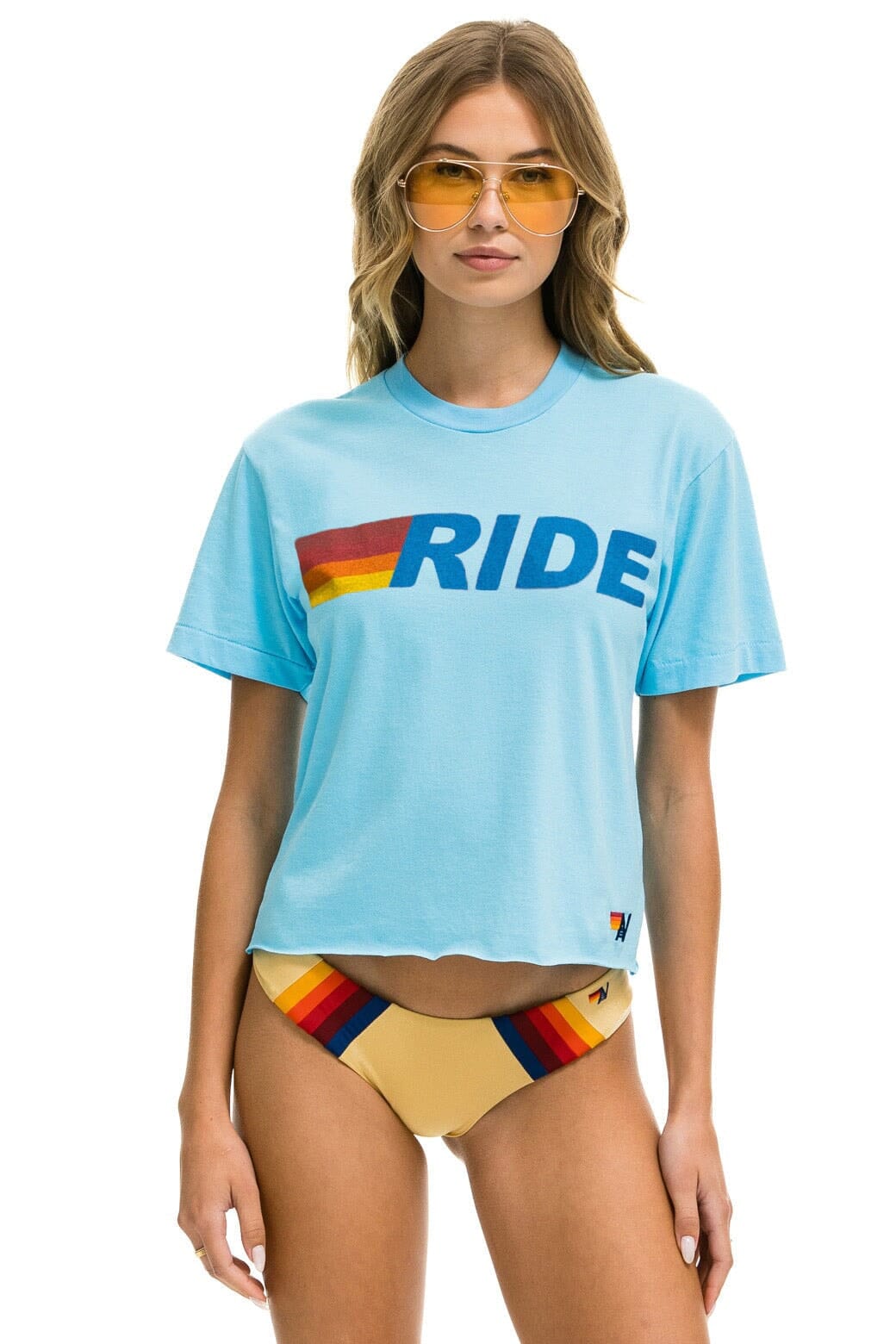 RIDE LOGO BOYFRIEND TEE - SKY Boyfriend Tee Aviator Nation 