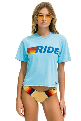 RIDE LOGO BOYFRIEND TEE - SKY Boyfriend Tee Aviator Nation 