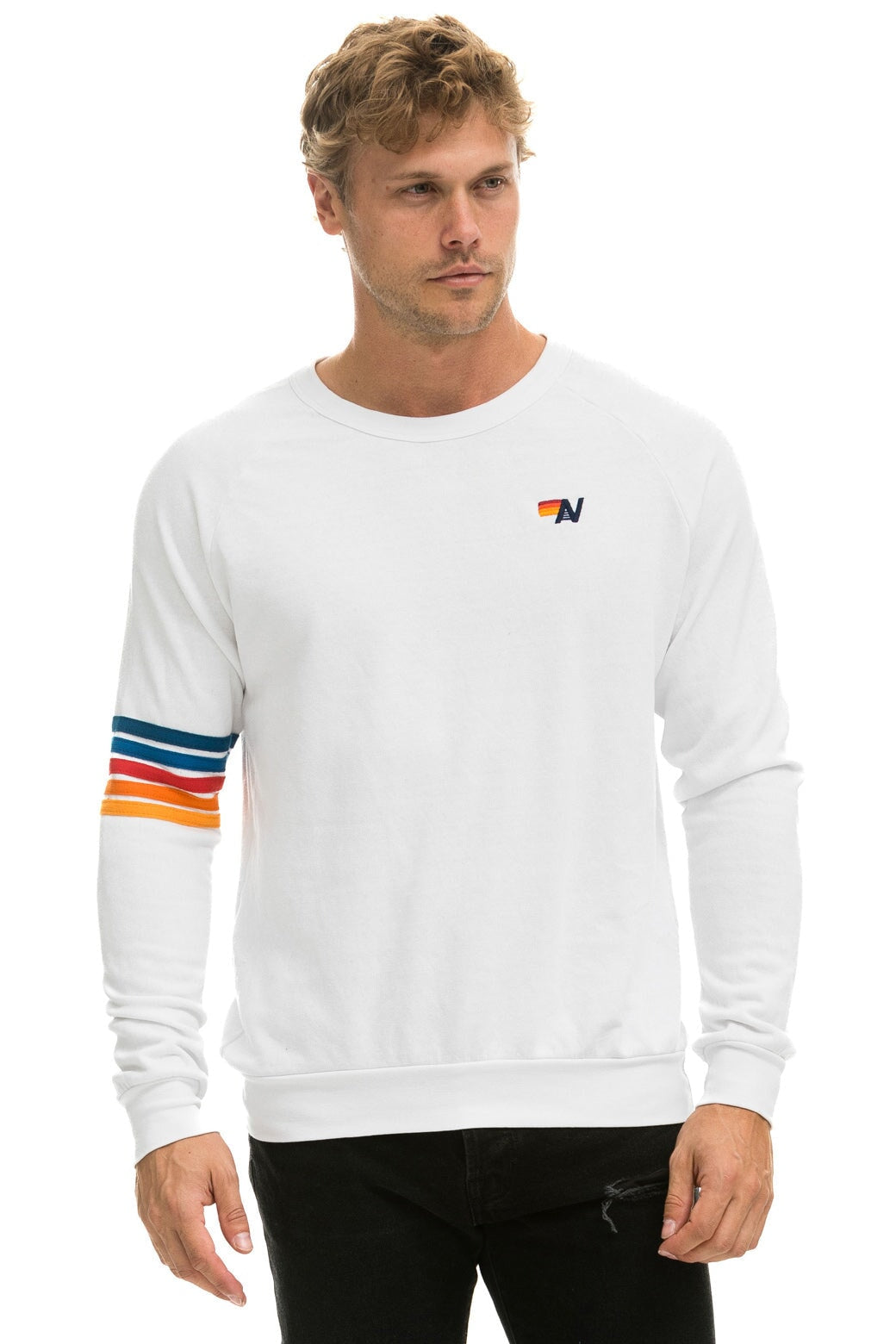 RUGBY STITCH SWEATSHIRT - WHITE 2 Sweatshirt Aviator Nation 