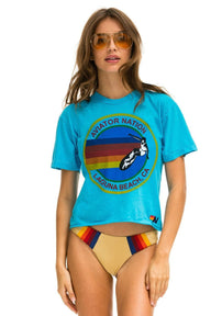 SIGNATURE LAGUNA BEACH BOYFRIEND TEE - NEON BLUE Boyfriend Tee Aviator Nation 