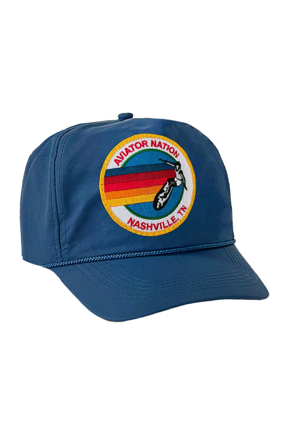 SIGNATURE NASHVILLE VINTAGE NYLON TRUCKER HAT HATS Aviator Nation NAVY OS 