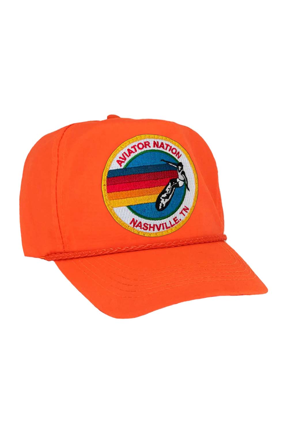 SIGNATURE NASHVILLE VINTAGE NYLON TRUCKER HAT HATS Aviator Nation NEON ORANGE OS 