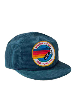 SIGNATURE NEW YORK CITY - VINTAGE CORDUROY TRUCKER HATS Aviator Nation SEA BLUE 