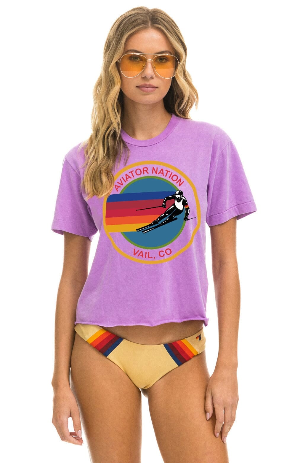 SIGNATURE VAIL BOYFRIEND TEE - NEON PURPLE Boyfriend Tee Aviator Nation 