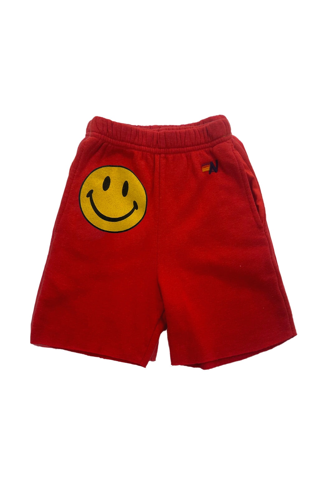 SMILEY KIDS SWEATSHORTS - RED Kid's Shorts Aviator Nation 