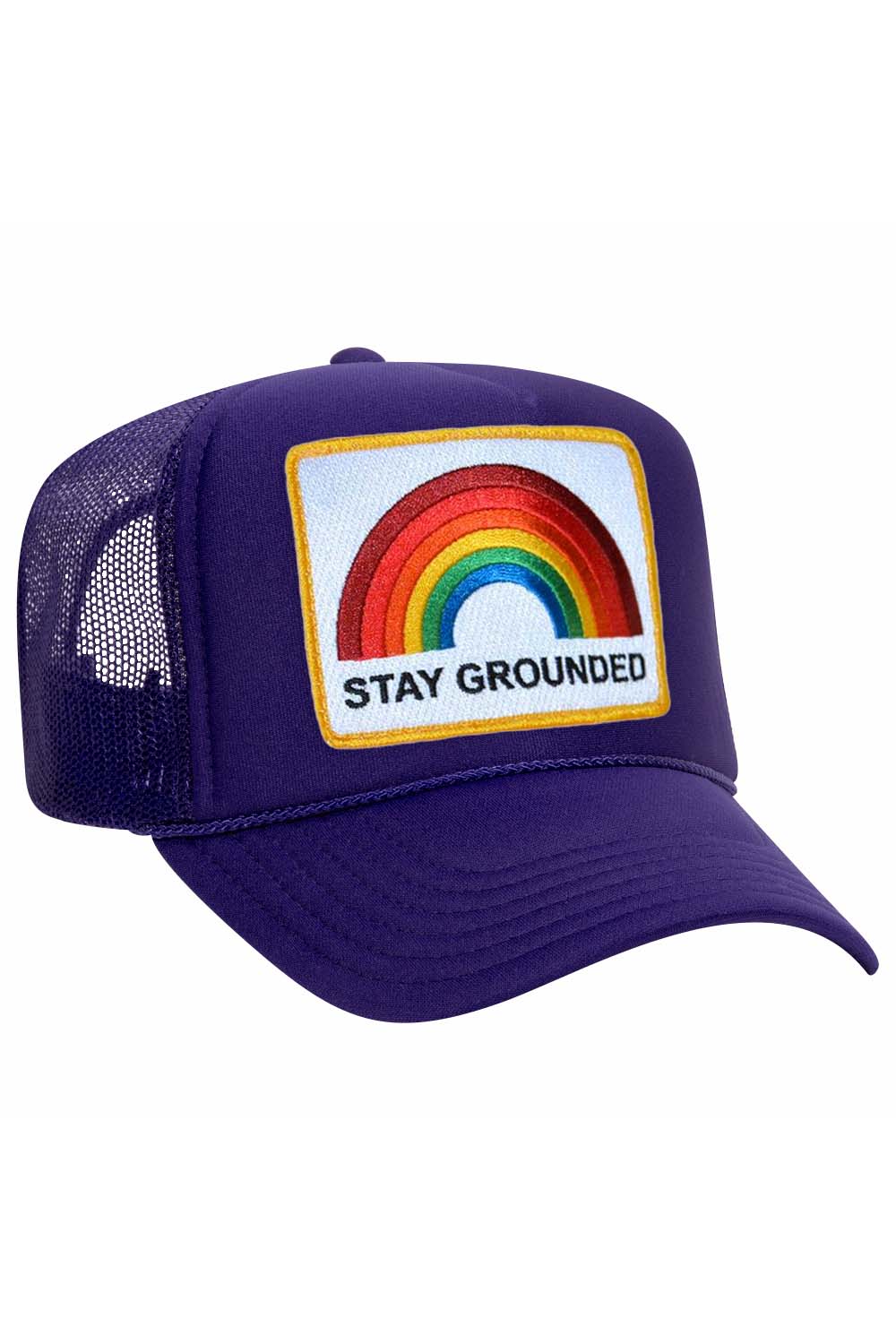 STAY GROUNDED TRUCKER HAT HATS Aviator Nation PURPLE OS 