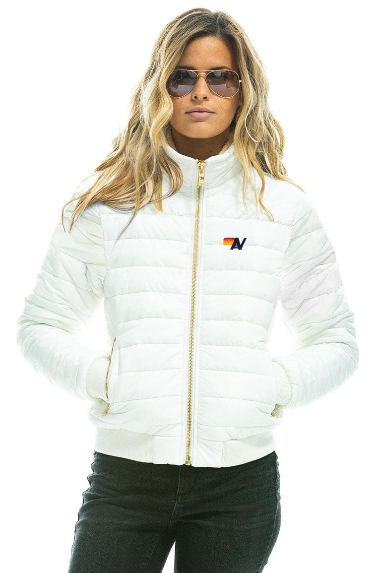 SUNBURST JACKET - GLOSSY WHITE Women's Outerwear Aviator Nation
