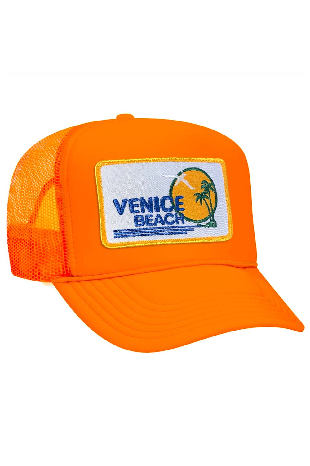 VENICE BEACH VINTAGE TRUCKER HAT HATS Aviator Nation OS NEON ORANGE 