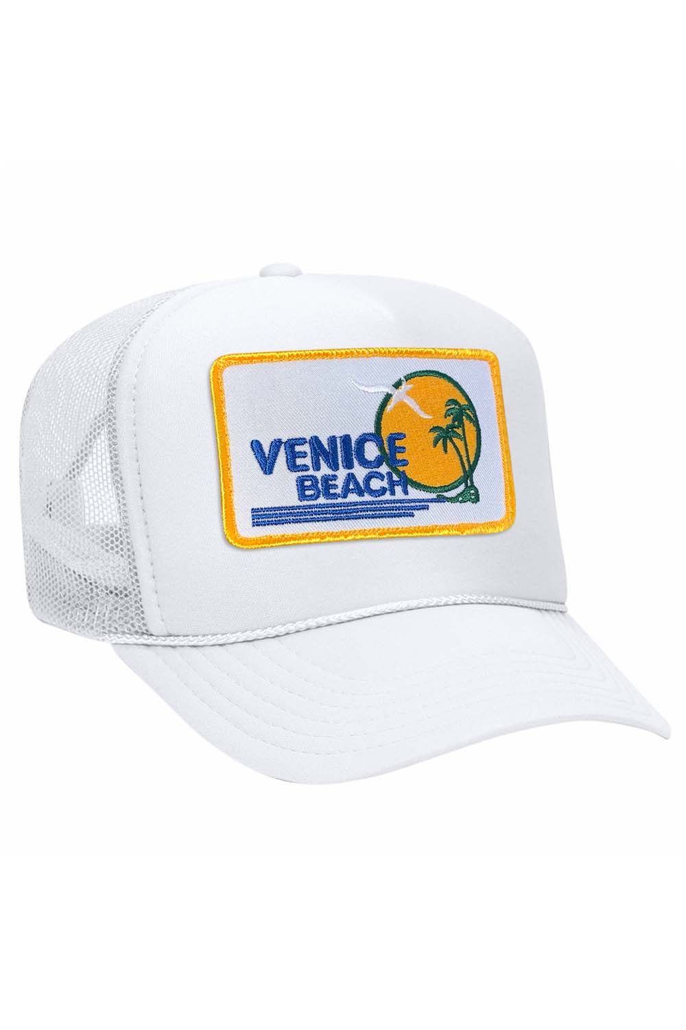 VENICE BEACH VINTAGE TRUCKER HAT HATS Aviator Nation OS WHITE 