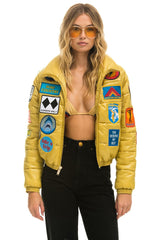 VINTAGE APRES PUFFER JACKET -KHAKI GLOSSY Women's Outerwear Aviator Nation 