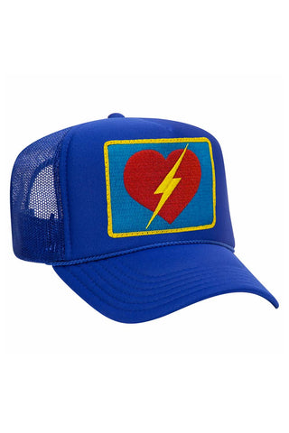 VINTAGE BOLT HEART TRUCKER HAT HATS Aviator Nation ROYAL 
