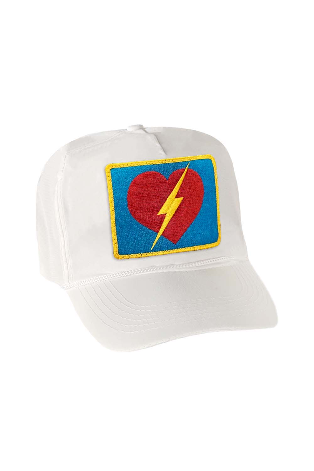 VINTAGE BOLT HEART TRUCKER HAT HATS Aviator Nation WHITE 