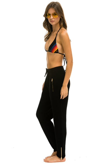 VINTAGE CABIN CASHMERE SWEATER PANT - BLACK Women's Sweatpants Aviator Nation 