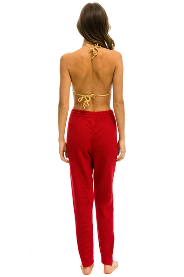 VINTAGE CABIN CASHMERE SWEATER PANT - CHERRY Women's Sweatpants Aviator Nation 