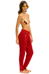 VINTAGE CABIN CASHMERE SWEATER PANT - CHERRY Women's Sweatpants Aviator Nation 