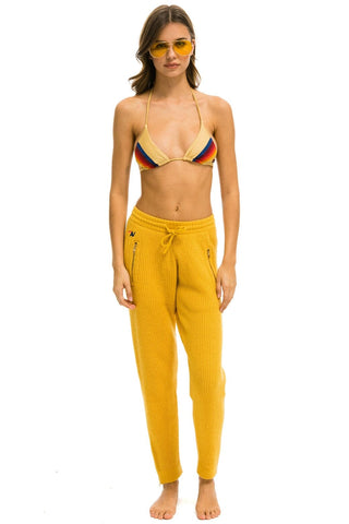 VINTAGE CABIN CASHMERE SWEATER PANT - GOLD Women's Sweatpants Aviator Nation 