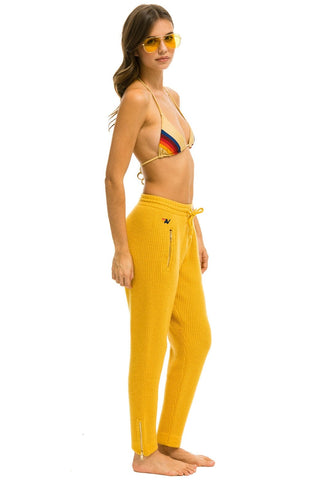 VINTAGE CABIN CASHMERE SWEATER PANT - GOLD Women's Sweatpants Aviator Nation 