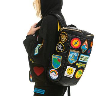 VINTAGE PATCH PUFFER BACKPACK - BLACK Backpack Aviator Nation 