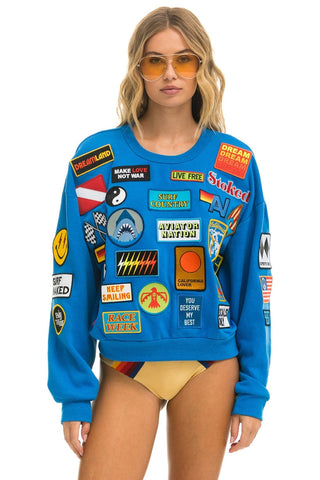 VINTAGE PATCH RELAXED CREW SWEATSHIRT - OCEAN Sweatshirt Aviator Nation 