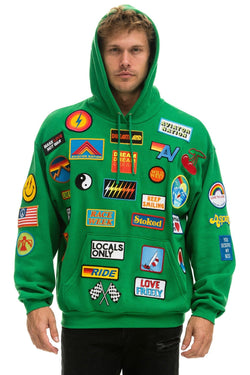 VINTAGE PATCH RELAXED PULLOVER HOODIE- KELLY GREEN Hoodie Aviator Nation 